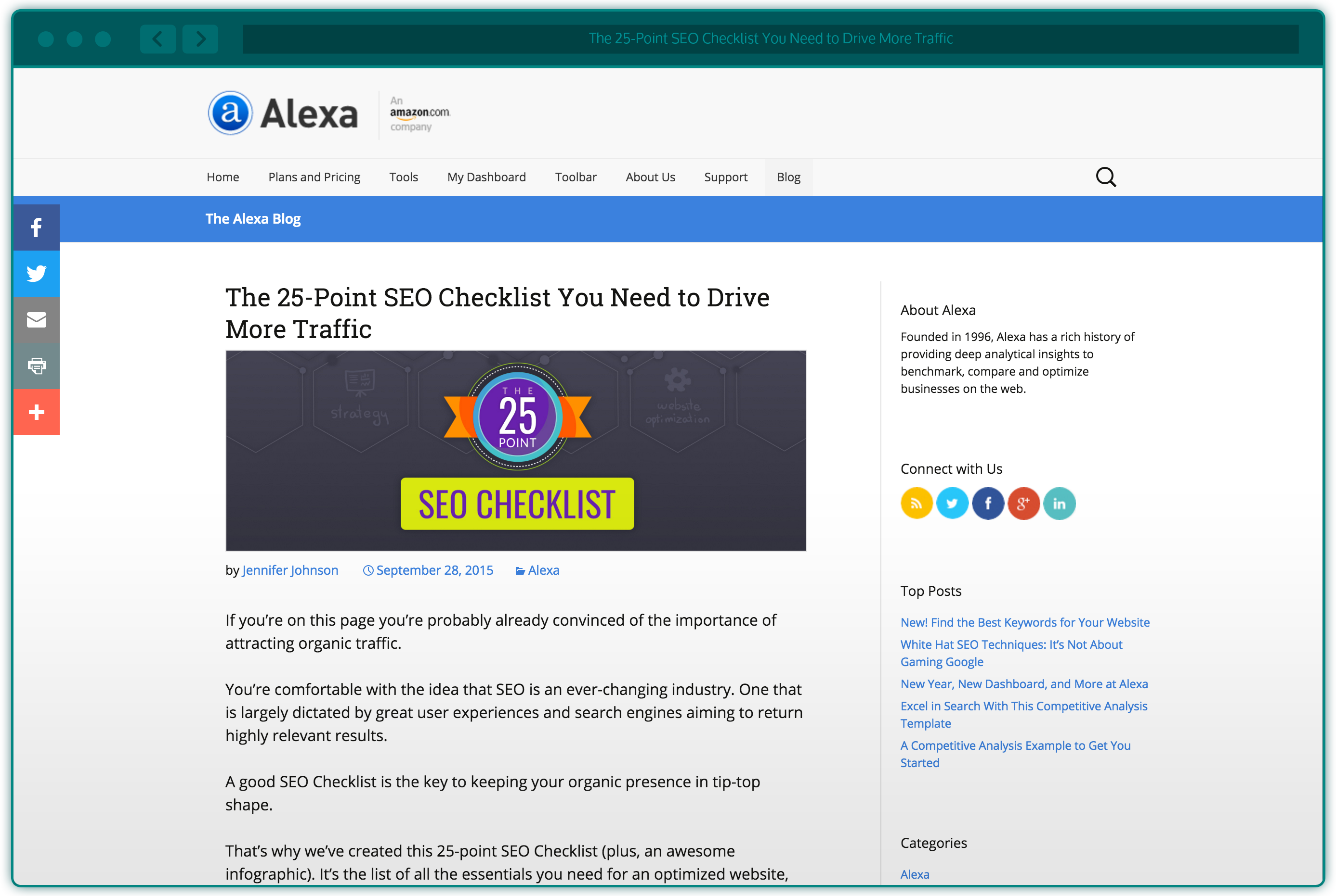 25-point SEO checklist web article