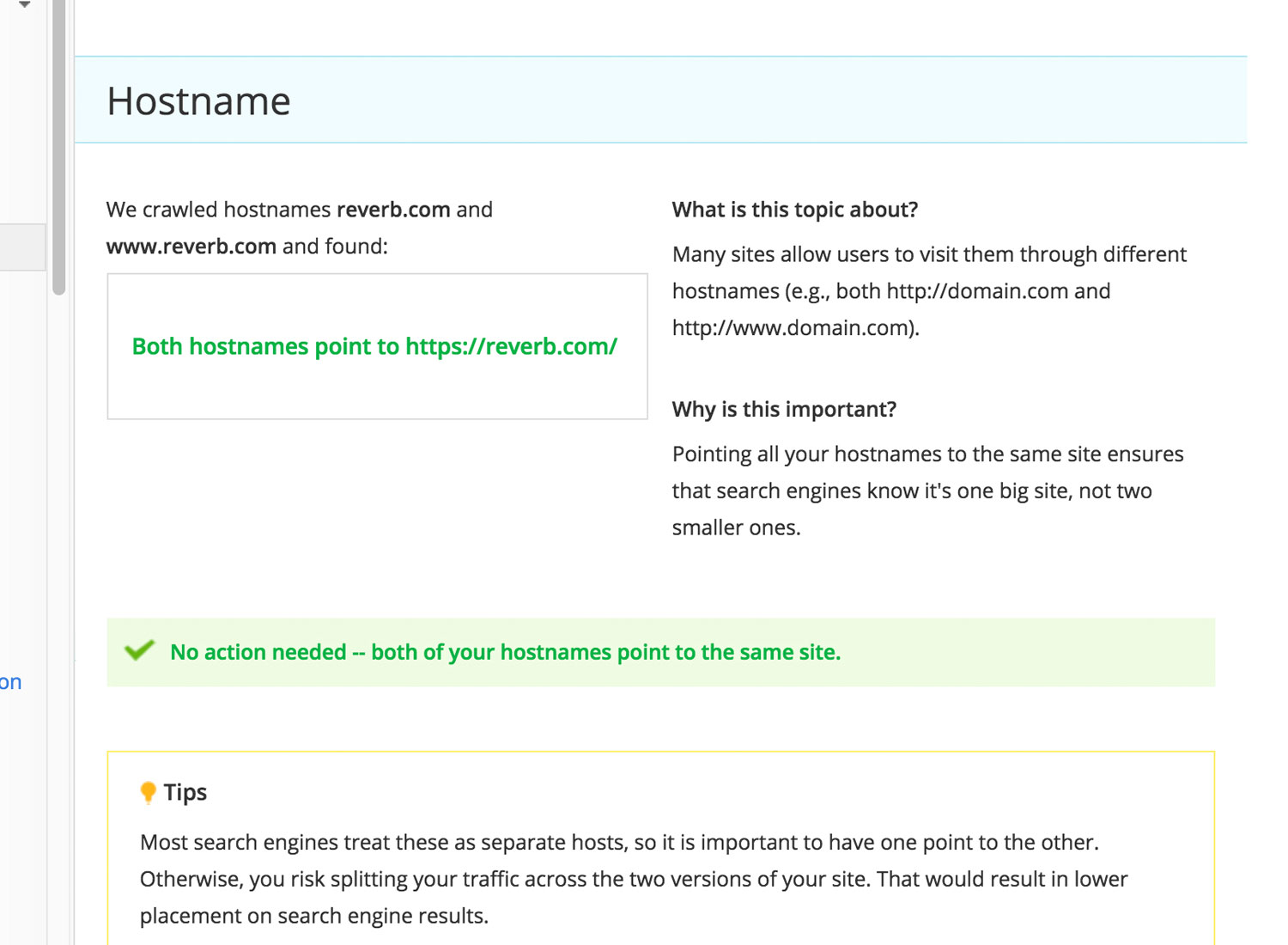 Alexa Site Audit - individual topic explanation